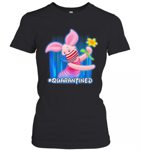 Piglet Quarantined American Flag Mask Disney T-Shirt Classic Women's T-shirt