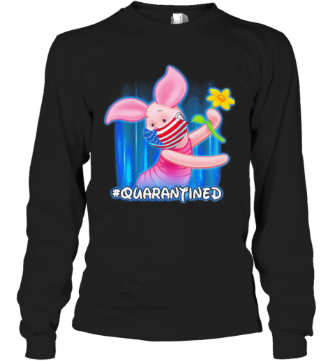 Piglet Quarantined American Flag Mask Disney T-Shirt Long Sleeved T-shirt 