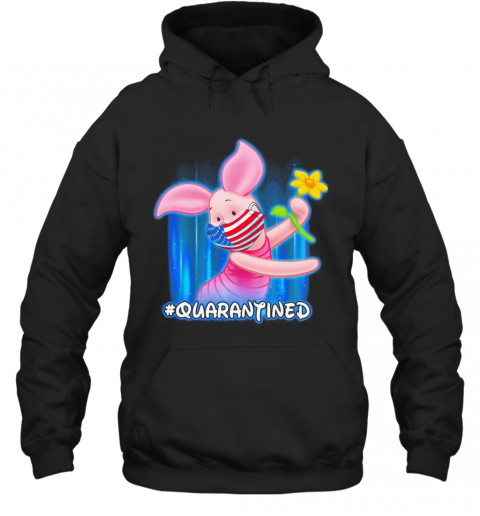 Piglet Quarantined American Flag Mask Disney T-Shirt Unisex Hoodie