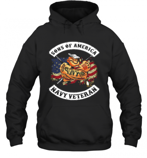 Popeye Sailor Man Son Of American Flag Navy Veteran T-Shirt Unisex Hoodie