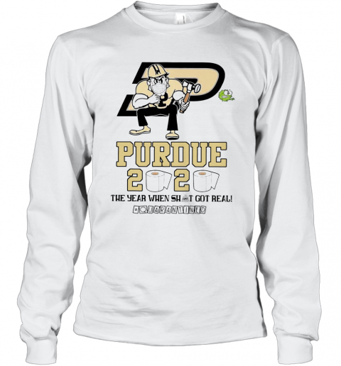 Purdue Boilermakers Mask 2020 The Year When Shit Got Real Quarantined T-Shirt Long Sleeved T-shirt 