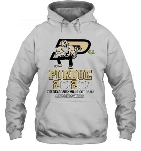 Purdue Boilermakers Mask 2020 The Year When Shit Got Real Quarantined T-Shirt Unisex Hoodie