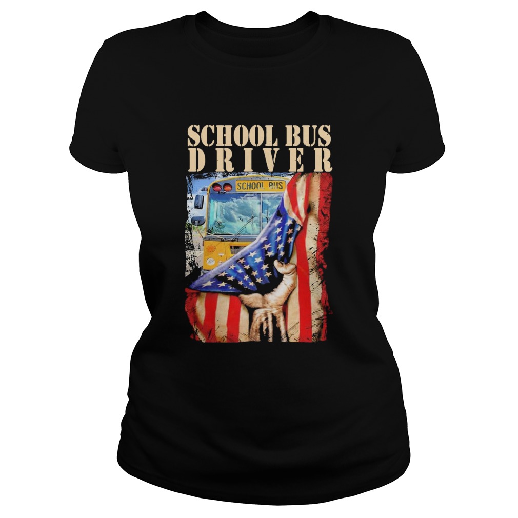 School Bus Driver American Flag Classic Ladies