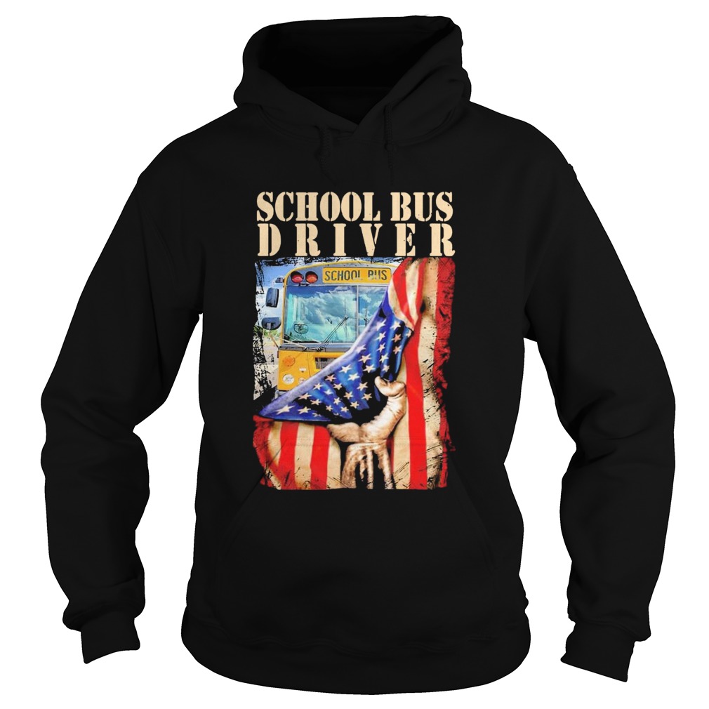 School Bus Driver American Flag Hoodie