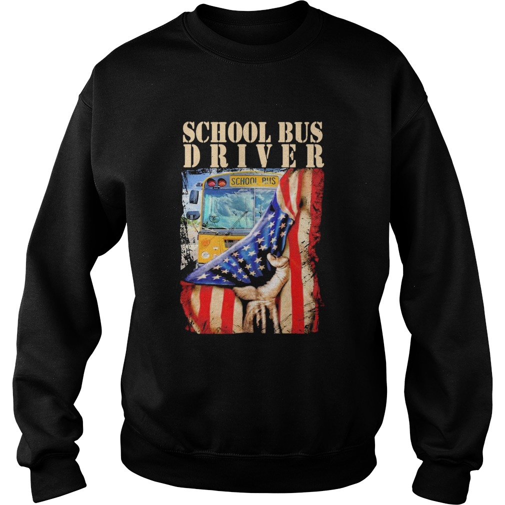 School Bus Driver American Flag Sweatshirt