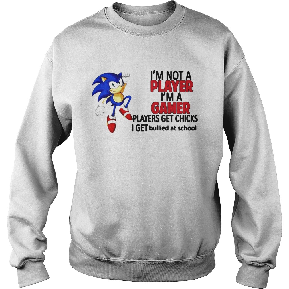 Sonic Im Not A Player Im A Gamer Players Get Chicks I Get Bullied At School Sweatshirt