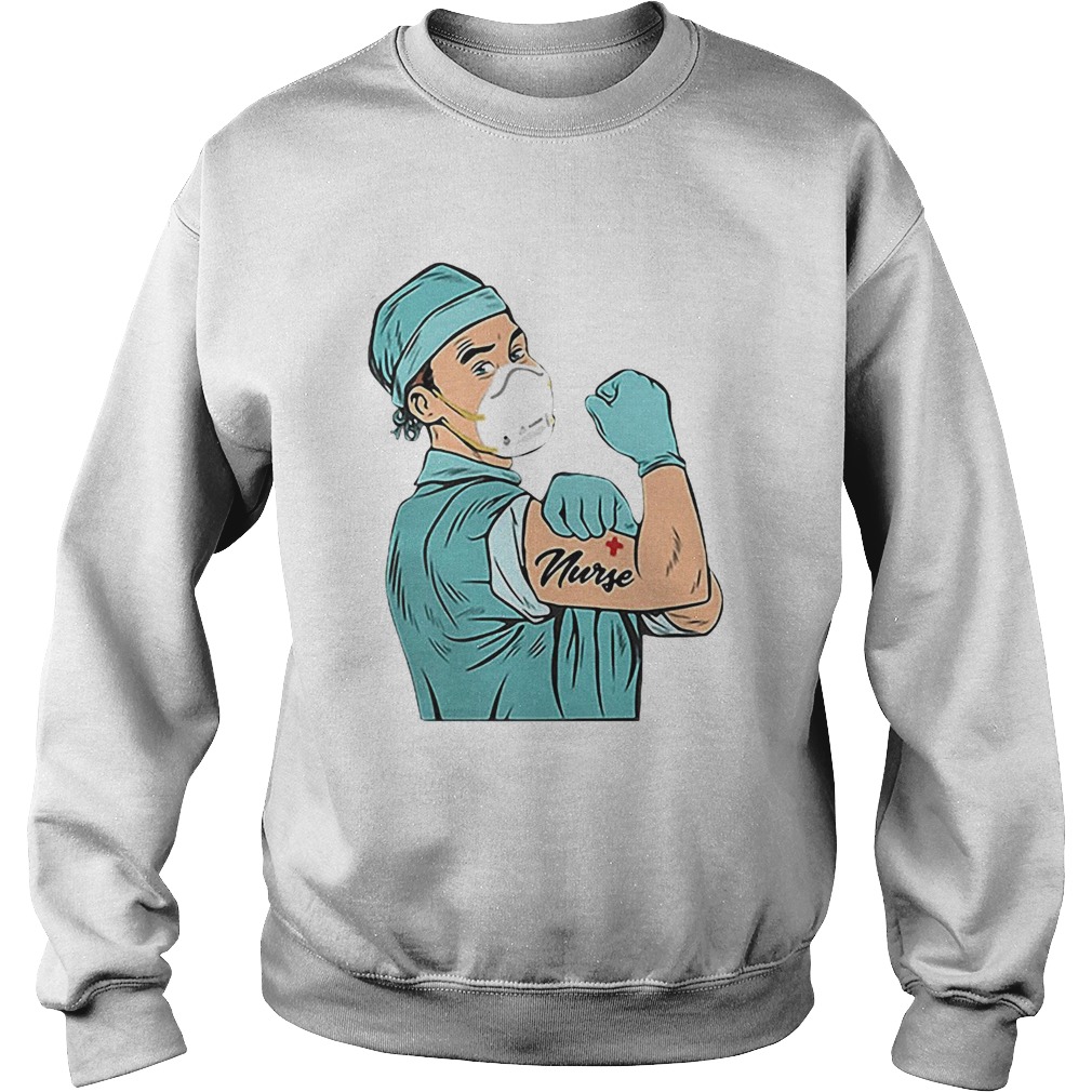 Strong Doctor Mask Tattoos Nurse Sweatshirt