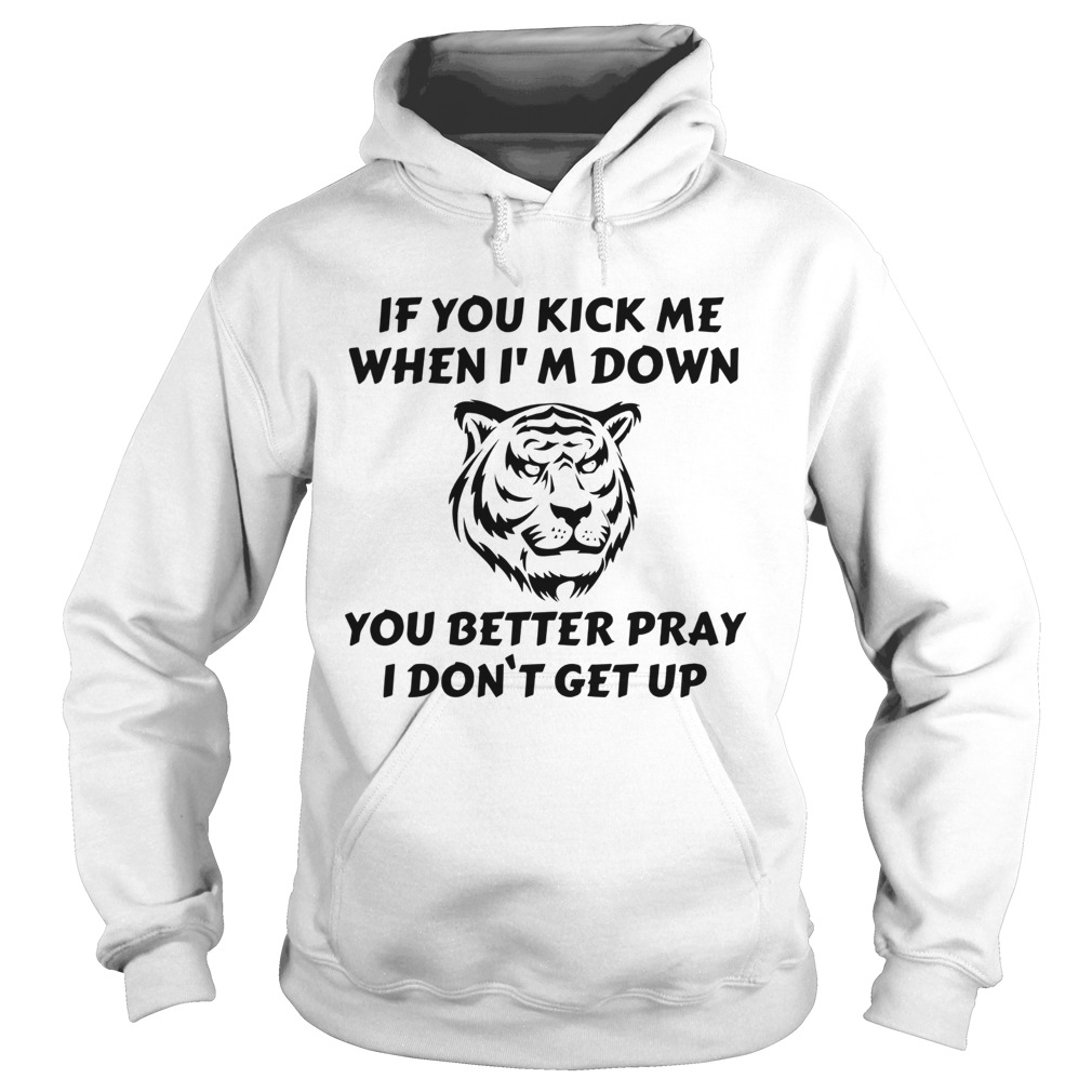 Tiger If You Kick Me When Im Down You Better Pray I Dont Get Up Hoodie