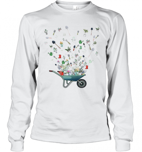 Wheelbarrow Garden Flying T-Shirt Long Sleeved T-shirt 