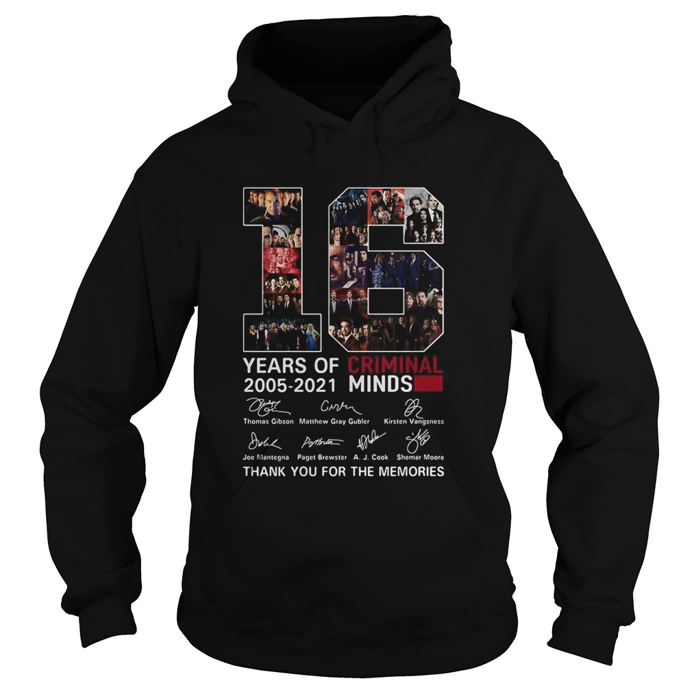 16 Years Of Criminal Minds 2005 2021 Thank You For The Memories Hoodie