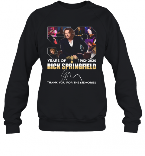 58 Years Of Rick Springfield 1962 2020 Signature T-Shirt Unisex Sweatshirt