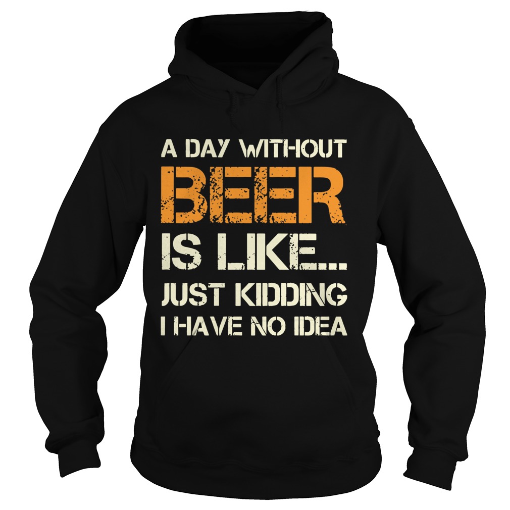 A Day Without Beer Is Like Just Kidding I Have No Idea  Hoodie