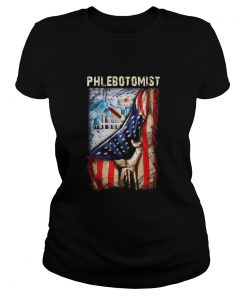 American Flag Proud Phlebotomist Corona  Classic Ladies