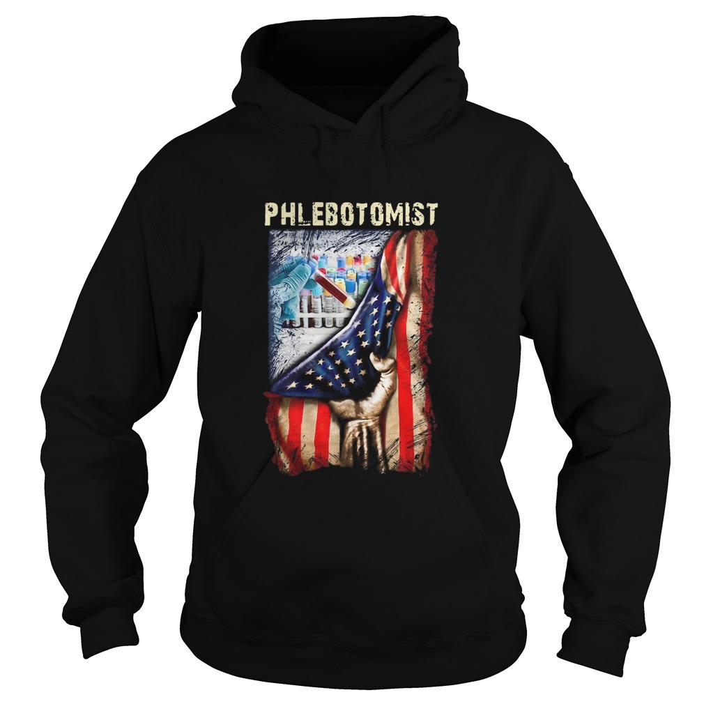 American Flag Proud Phlebotomist Corona Hoodie