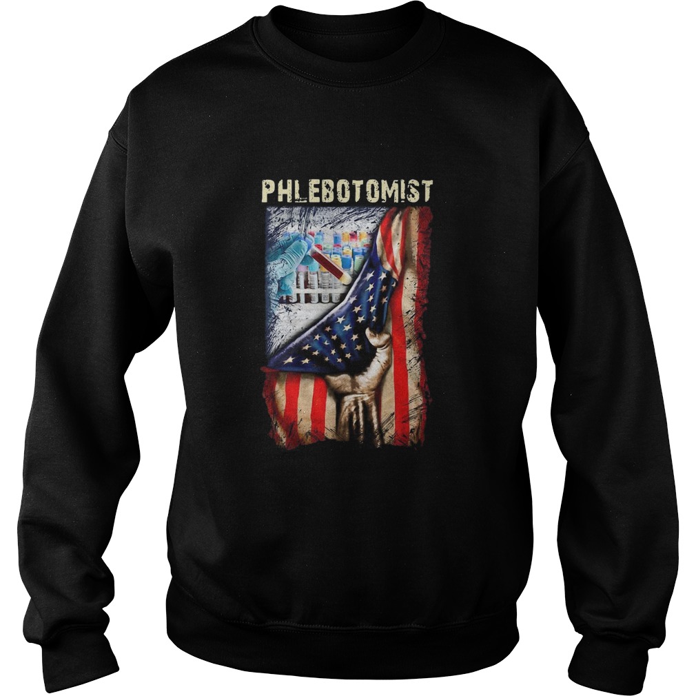 American Flag Proud Phlebotomist Corona Sweatshirt