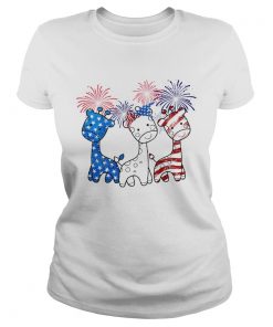 Baby Giraffes Happy American Independence Day  Classic Ladies