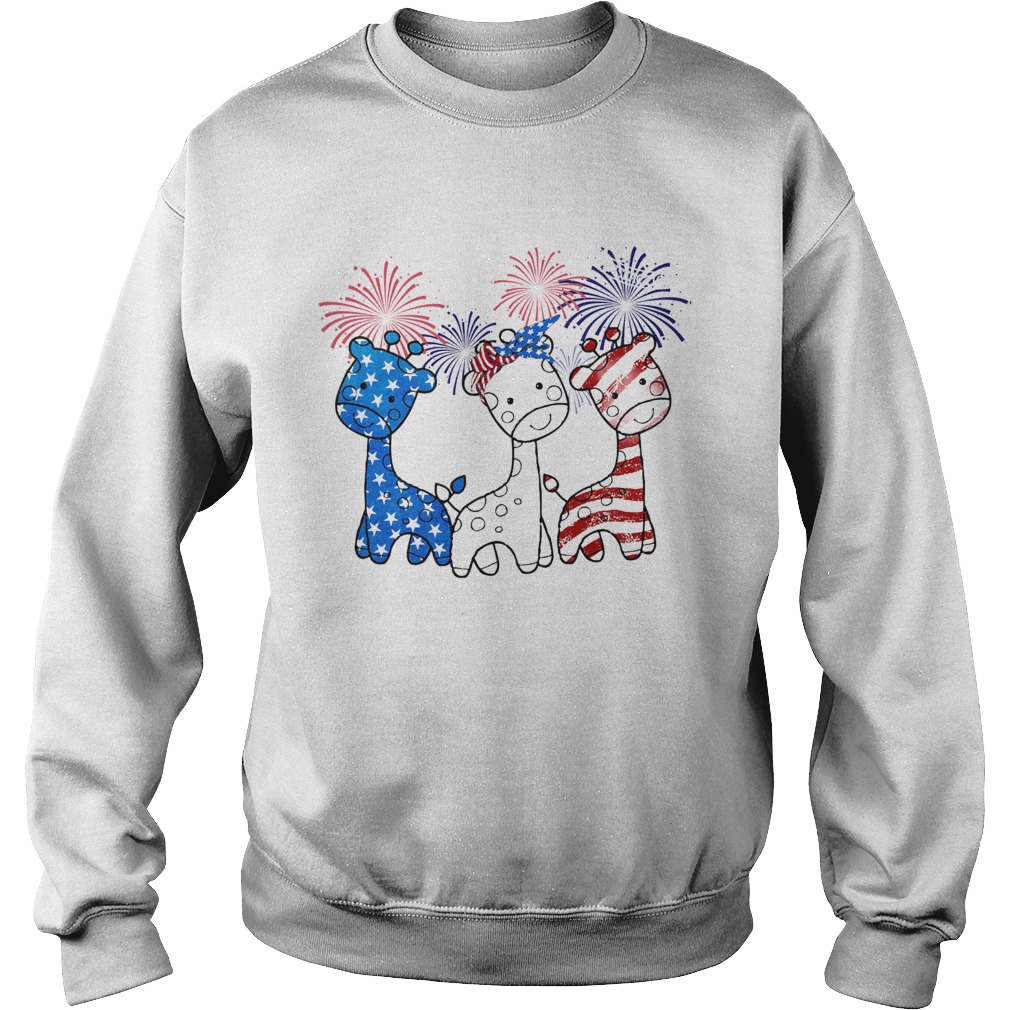 Baby Giraffes Happy American Independence Day  Sweatshirt
