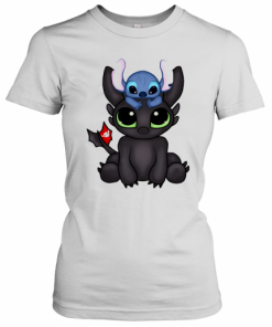 Baby Toothless Dragon And Stitch Flag T-Shirt Classic Women's T-shirt