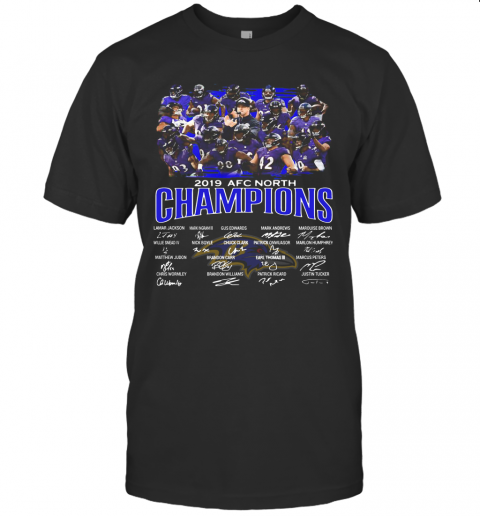 Baltimore Ravens 2019 AFC North Champions Signature T-Shirt