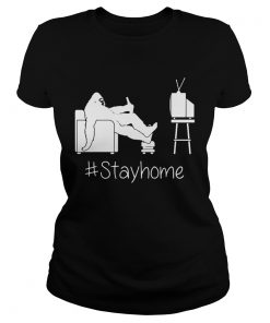 Bigfoot Watching Tv Stay Home  Classic Ladies