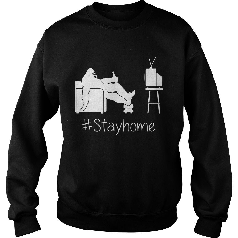 Bigfoot Watching Tv Stay Home  Sweatshirt