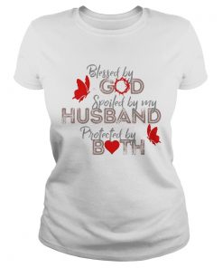 Blessed by god spoiled by my husband protected by both heart  Classic Ladies