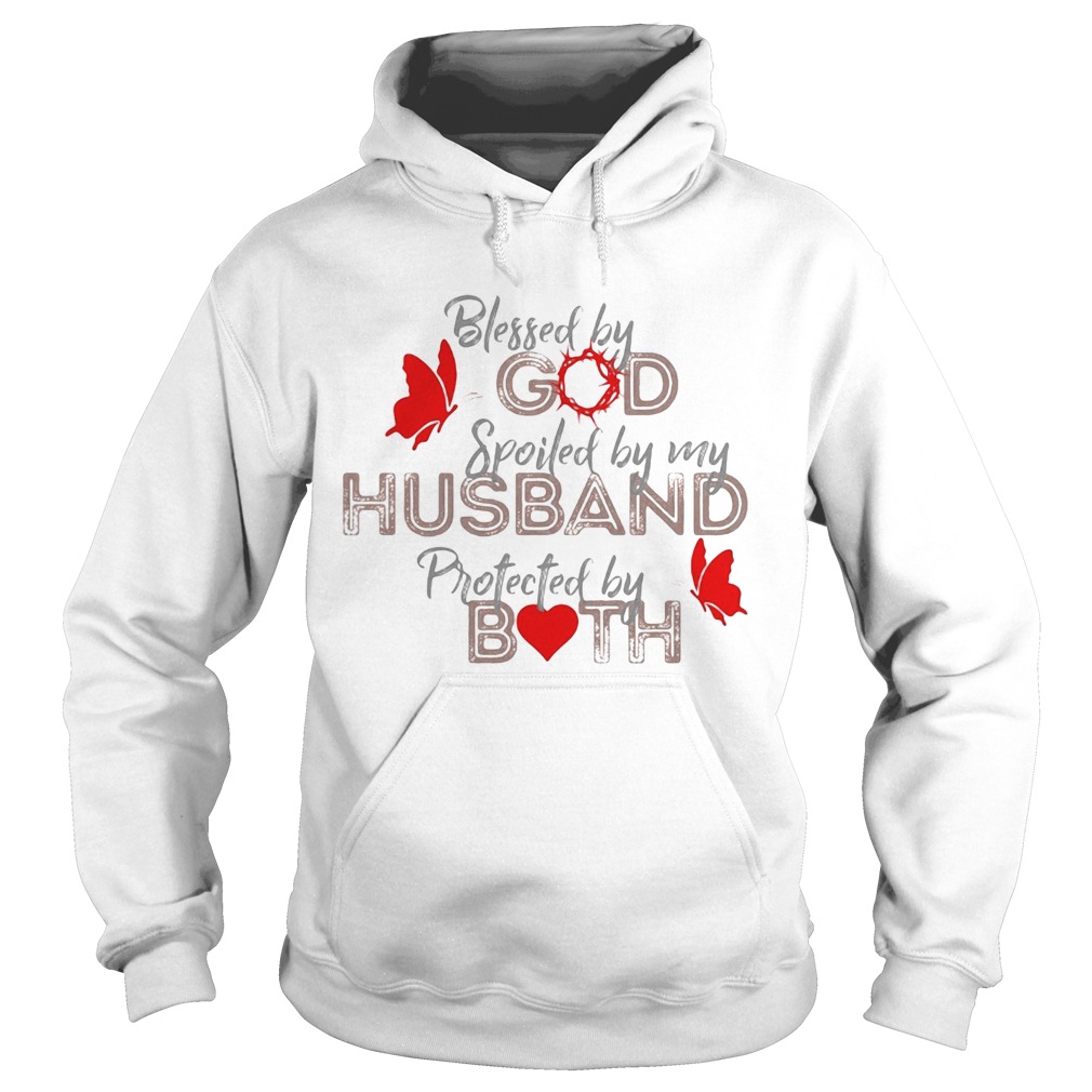 Blessed by god spoiled by my husband protected by both heart  Hoodie