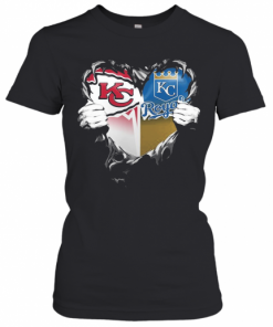 Blood Inside Kansas City Chiefs And Kansas City Royals Heart T-Shirt Classic Women's T-shirt