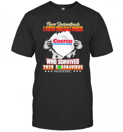 Blood Inside Me Never Underestimate A Costco Wholesale Worker Who Survived 2020 Coronavirus Pandemic T-Shirt