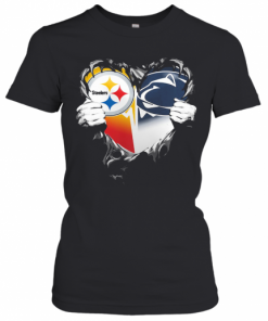 Blood Inside Pittsburgh Steelers Vs Pennsylvania Football Heart T-Shirt Classic Women's T-shirt