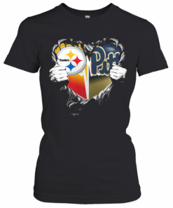Blood Inside Pittsburgh Steelers Vs Pittsburgh Penguins Football Heart T-Shirt Classic Women's T-shirt