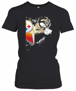 Blood Inside Pittsburgh Steelers Vs Pittsburgh Penguins Heart T-Shirt Classic Women's T-shirt
