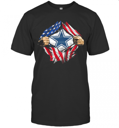 Blood Insides Dallas Cowboys American Flag Independence Day T-Shirt