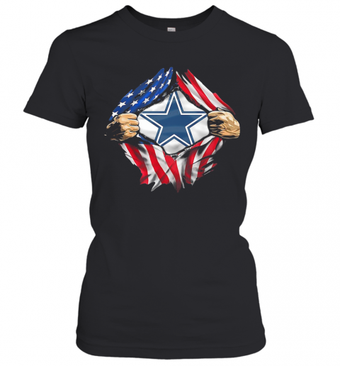 Blood Insides Dallas Cowboys American Flag Independence Day T-Shirt Classic Women's T-shirt