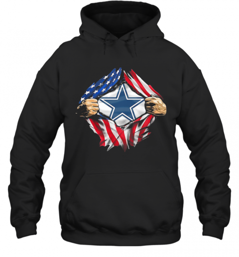 Blood Insides Dallas Cowboys American Flag Independence Day T-Shirt Unisex Hoodie