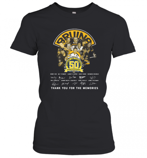 Bruins Stanley Cup Champions 50Th Anniversary Signature T-Shirt Classic Women's T-shirt