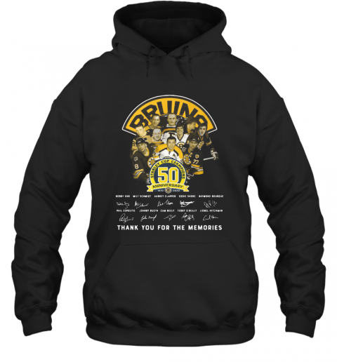 Bruins Stanley Cup Champions 50Th Anniversary Signature T-Shirt Unisex Hoodie