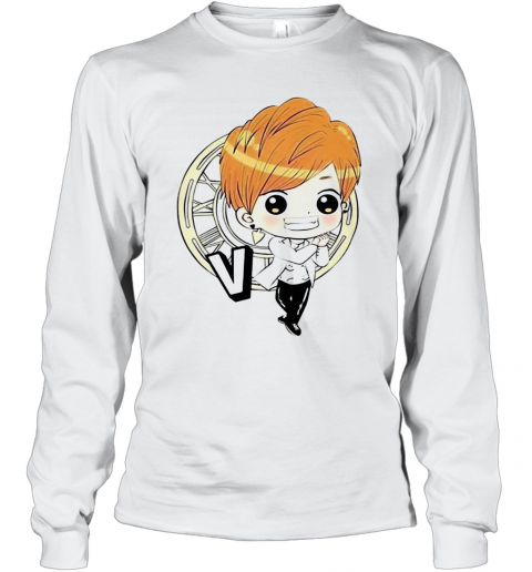 Bts Bangtan Boy Same Cartoon V Rap Monster T-Shirt Long Sleeved T-shirt 