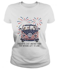 Bulldog freedoms just another word for nothing left to lose American flag veteran Independence Day Classic Ladies