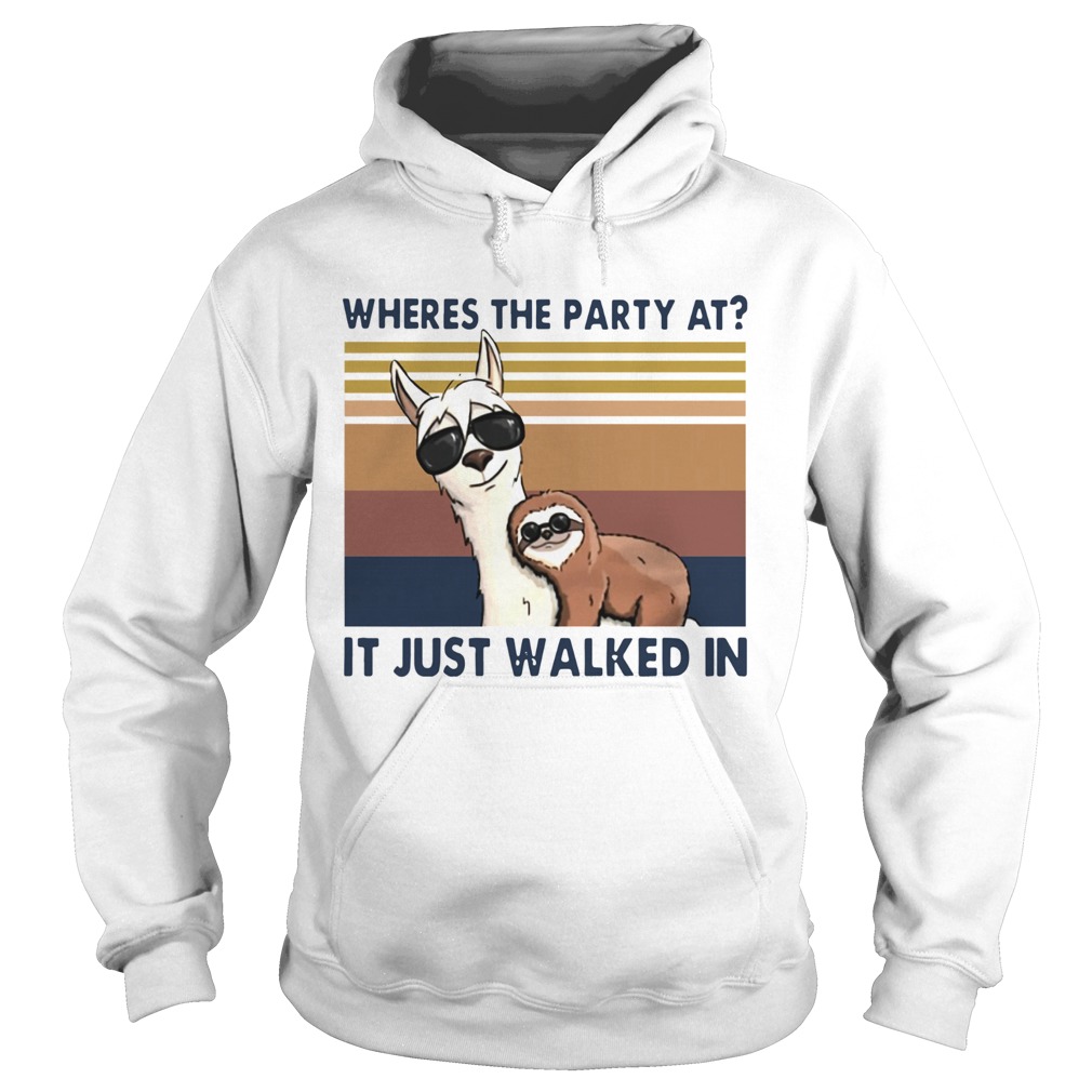 Camels And Sloths Wheres The Party At It Just Walked In Vintage  Hoodie