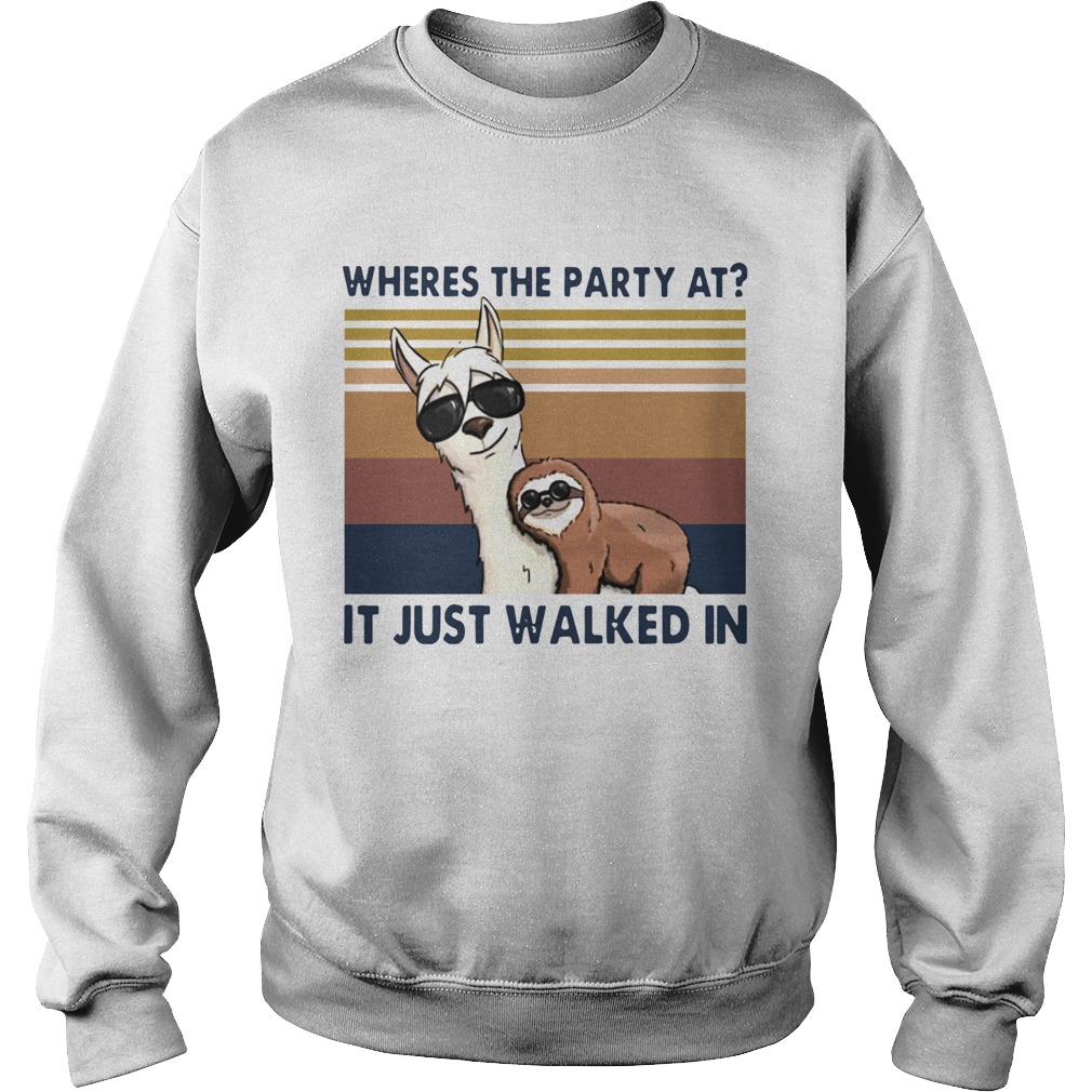 Camels And Sloths Wheres The Party At It Just Walked In Vintage  Sweatshirt