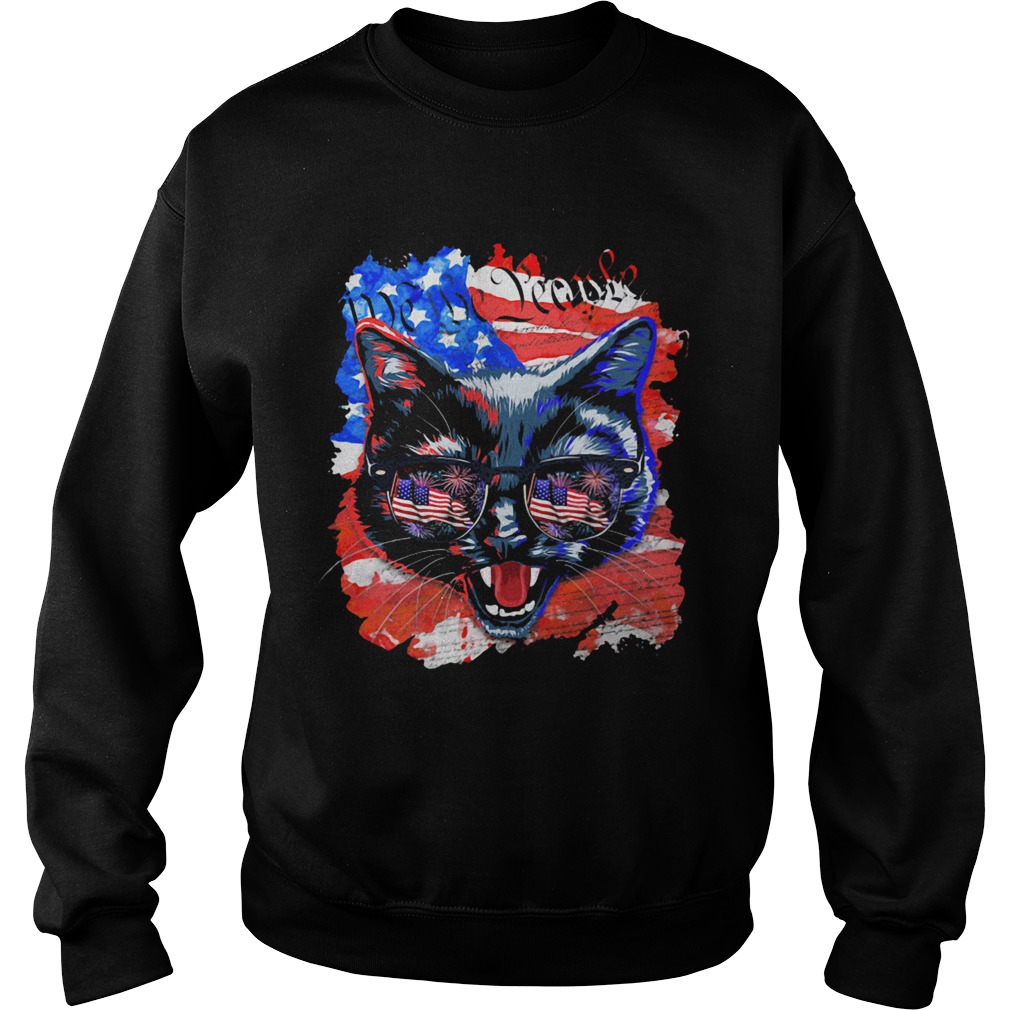 Cat American flag veteran Independence Day  Sweatshirt