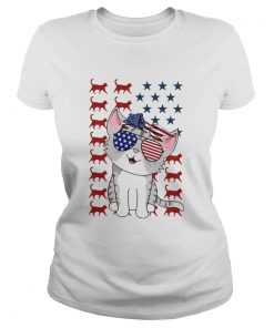 Cat Flag American In 5 Independence Day  Classic Ladies