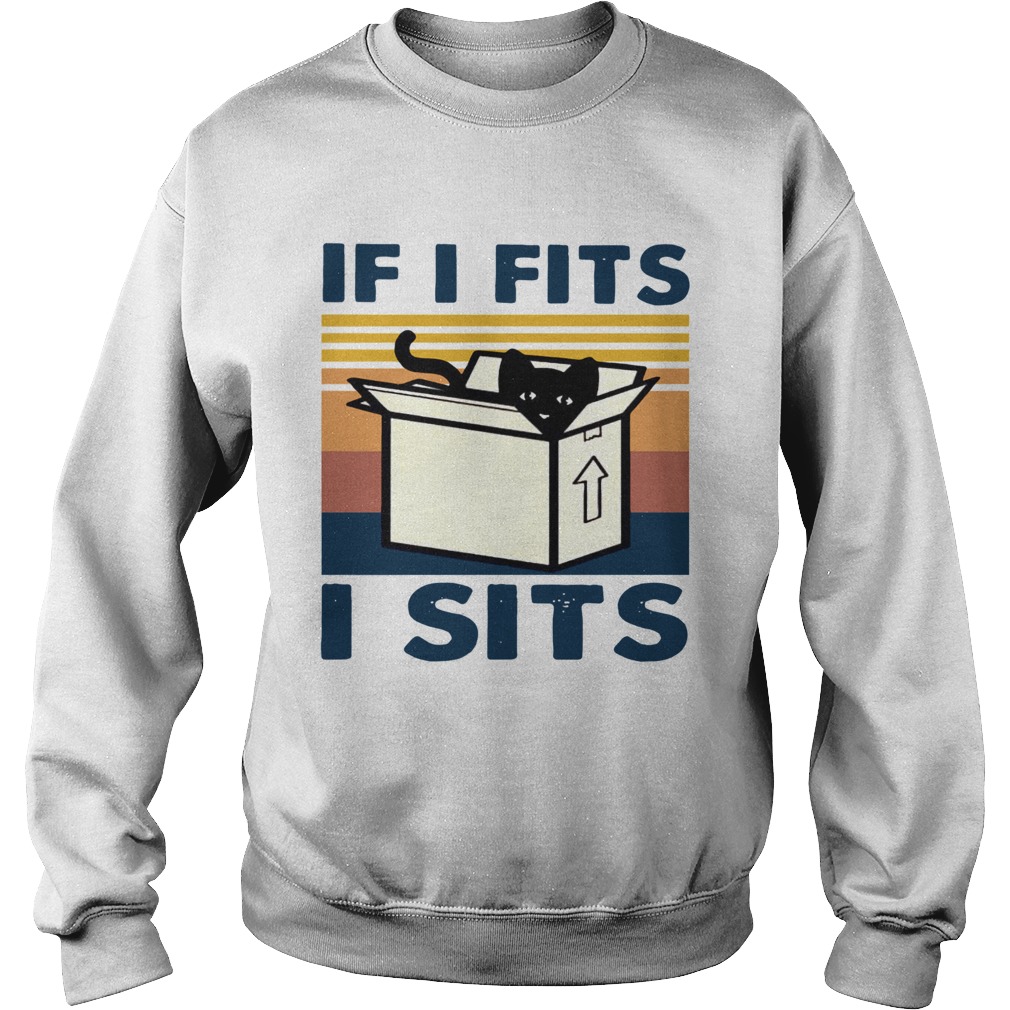 Cat In Box If I Fits I Sits Vintage Sweatshirt