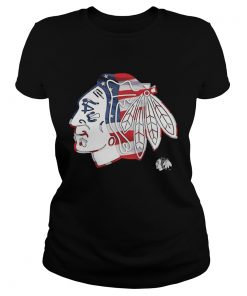 Chicago Blackhawks American flag veteran Independence Day  Classic Ladies