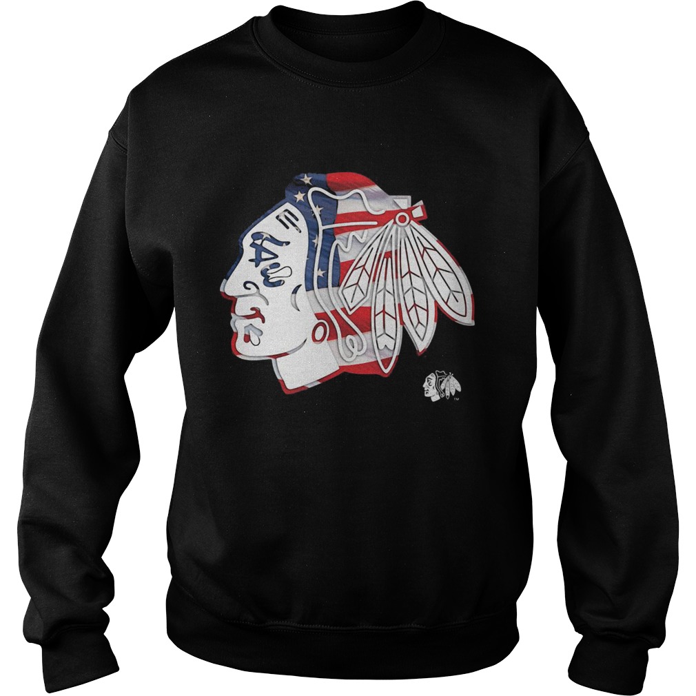 Chicago Blackhawks American flag veteran Independence Day  Sweatshirt