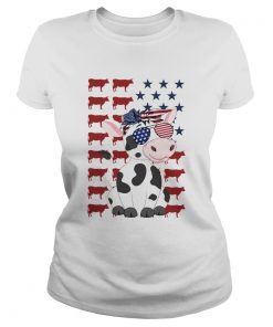 Cow Flag American In 5 Independence Day  Classic Ladies