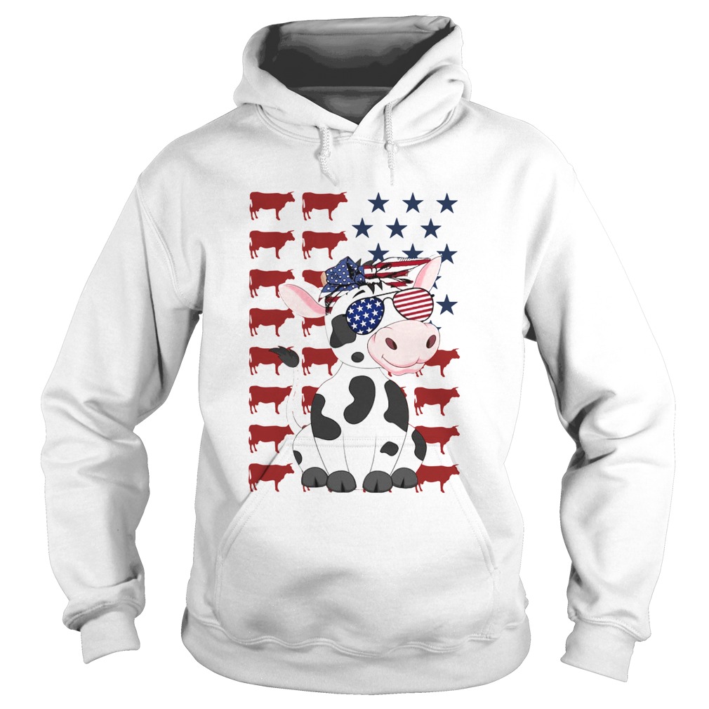 Cow Flag American In 5 Independence Day  Hoodie