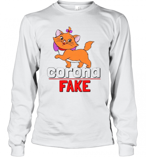 Cute Cat Kitty Corona Fake T-Shirt Long Sleeved T-shirt 