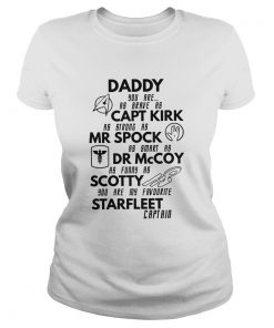 Daddy you are as brave as cap kirk as strong as mr spock as smart as dr mccoy as funny as scotty yo Classic Ladies